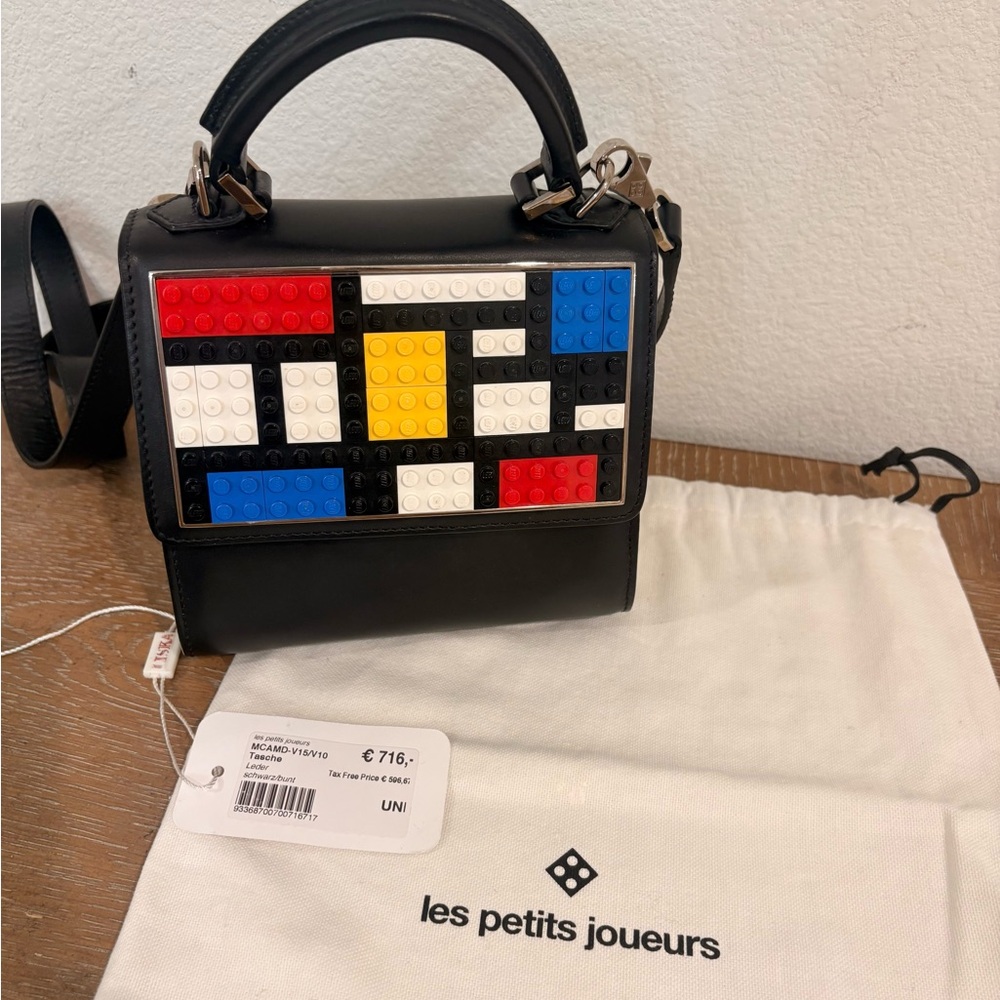 Les Petits Joueurs smooth calfskin Lego bag/Mini Alex Mondrian Shoulder Bag
